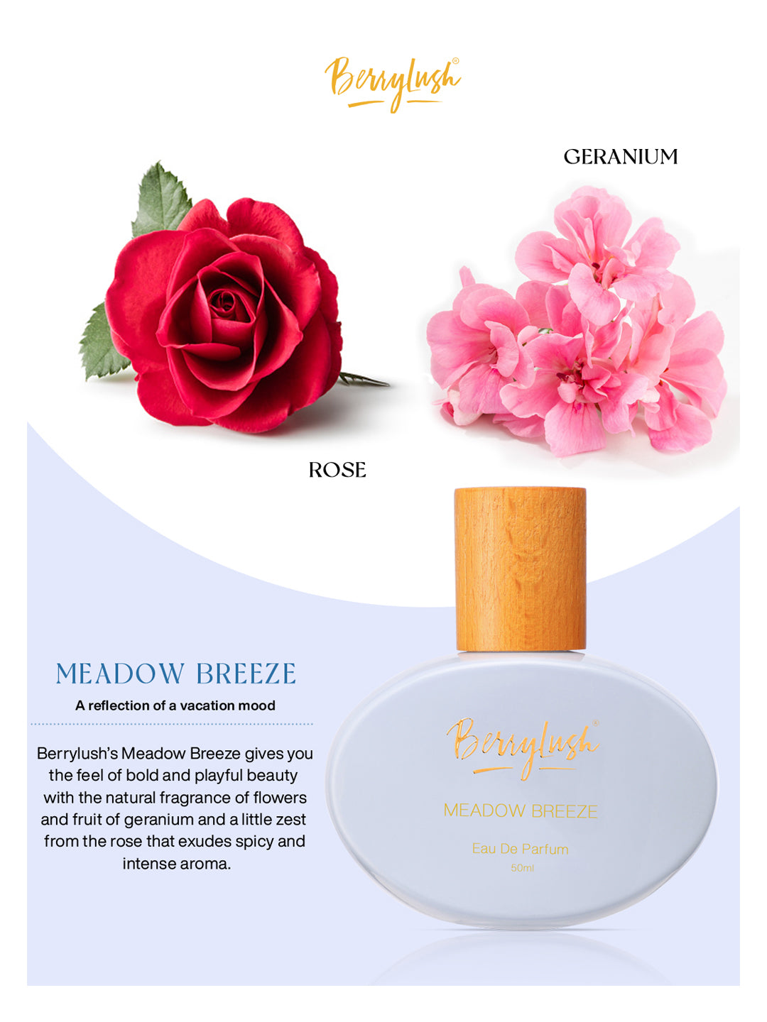 Berrylush Women Meadow Breeze Eau De Parfum Long Lasting Vacation Perfume - 50ml - Image 5