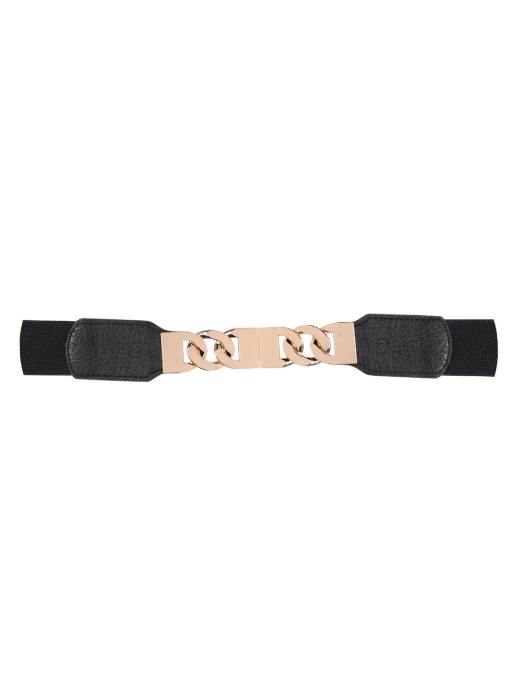 Berrylush Women Black Elastic Strap Chain Buckle Belt - Image 5