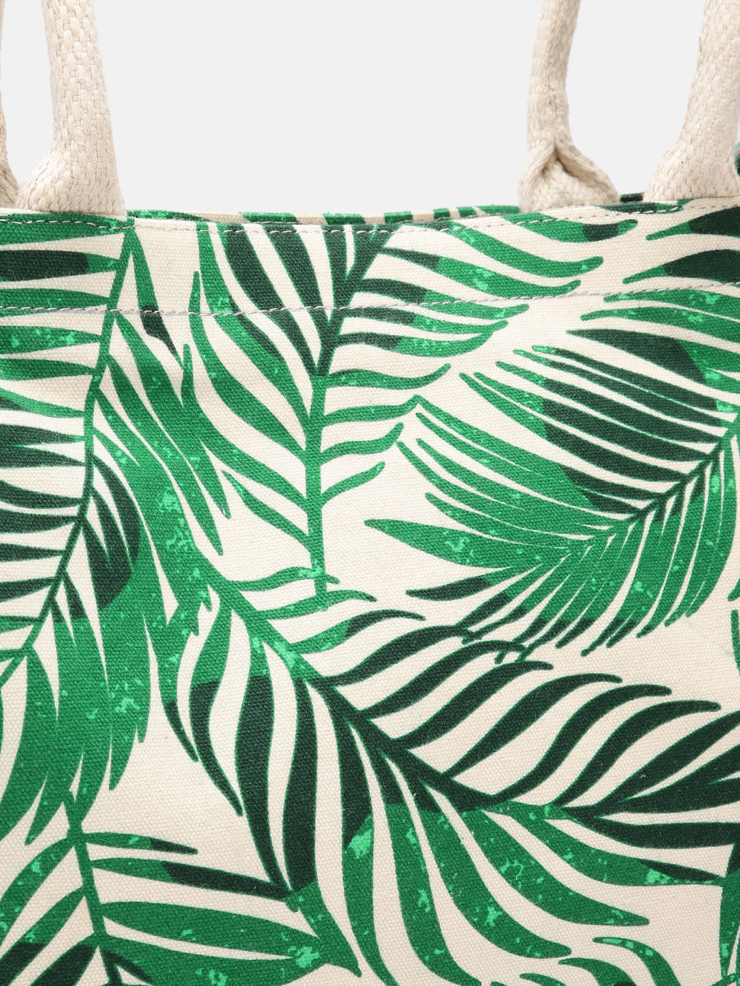 Women Green & White Floral Printed Fabric Two Handle Shopper Regular Tote Bag - Image 6